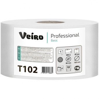 Туалетная бумага Veiro «Professional Basic», 200м, белая