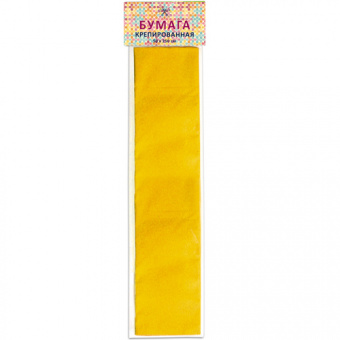 Бумага «Стандарт», крепированная, 50 × 250 см, желтая