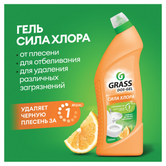 Средство чистящее д/сантехники и туалета дезинфицирующее GRASS DOS-GEL "Сила цитрусов" 750 мл