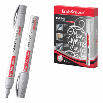 Маркер-краска ErichKrause PT-350, цветной оттенок белый 
