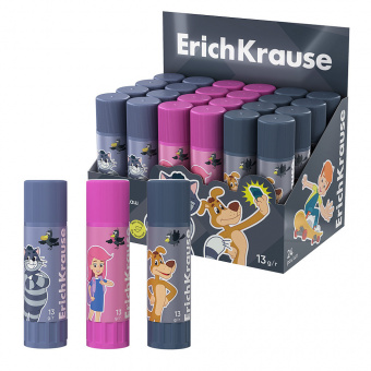 Клей-карандаш 13г, ErichKrause EasyStick Простоквашино, ассорти 