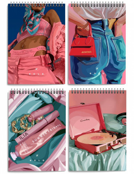 Блокнот А5 60 л. клетка LOREX WHO CARES на гребне, мелованный картон, soft touch