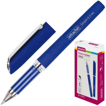 Ручка гелевая Attache "Stream", 0,5 мм, стержень синий, корпус синий