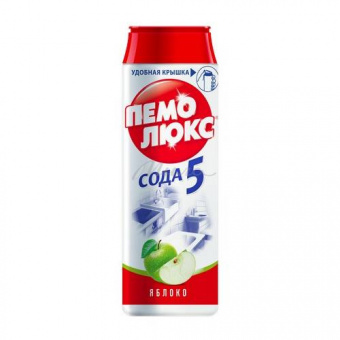 Порошок чистящий ПЕМОЛЮКС Сода-5, "Яблоко",  480гр.