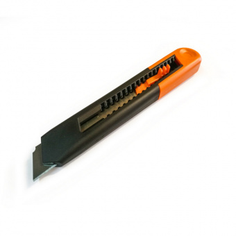 Нож канцелярский "Альфа", 18 мм, с фиксатором, оранжевый