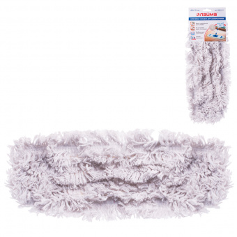 Насадка МОП для швабры ЛАЙМА, карманы, 40*10см, хлоп, ворс 4,5см, д/сух. и влаж.уборки