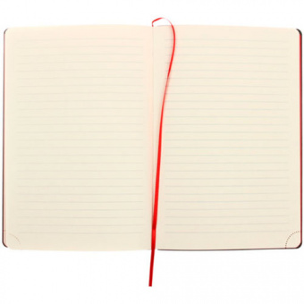 Ежедневник недатированный с ручкой Lorex, А5, 155 × 215 мм, под гладкую кожу, 128 л., черный/красный срез