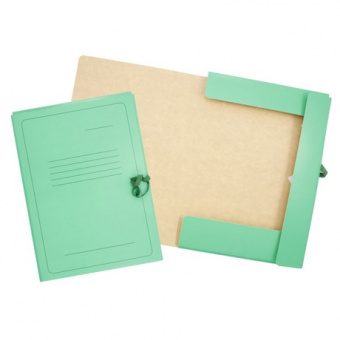 Папка для бумаг архивная, картон, 2 х/б завязки, зеленая