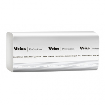 Полотенца бумажные листовые Veiro «Professional Comfort», V сложения, 250л., белые
