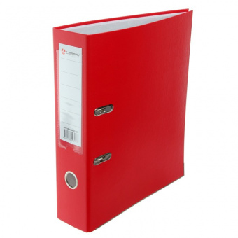 Папка-регистратор А4 80мм красный ПВХ LAMARK600  метал.окантовка/карман, собранный  