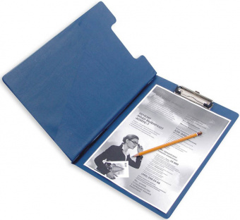 Папка-планшет Bantex А4, с верхним прижимом, с крышкой, ПВХ, синяя