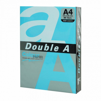 Бумага цветная DOUBLE A, А4, 80 г/м, интенсив синяя 500 листов