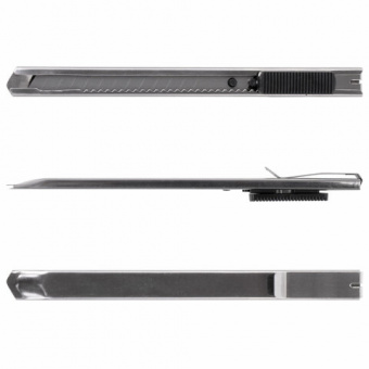 Нож канцелярский 9 мм STAFF "Manager", усиленный, металлический корпус, автофиксатор, клип