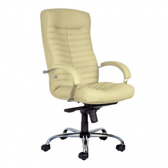 Кресло офисное «Орион», натуральная кожа, кремовое