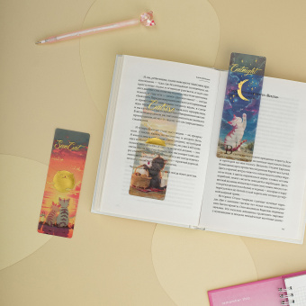 Закладки для книг, 3шт., 135*45мм, MESHU "Sun Cat"