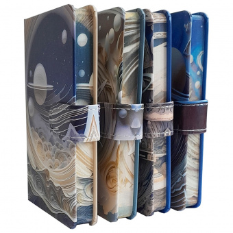 Блокнот А6 112 листов КОСМОС с магнитной застежкой