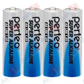 Батарейки 4шт КОМПЛЕКТ PERFEO LR6/4SH Super Alkaline 