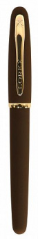 Ручка шариковая LOREX Grande Soft синяя 0,7 мм, прорезиненный корпус ultra-soft touch, коричневый металл