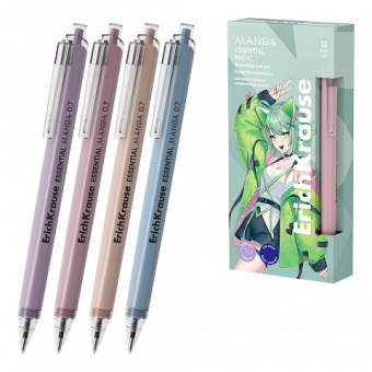 Ручка шариковая автоматическая ErichKrause Essential Matic Manga 0.7, Super Glide Technology, цвет чернил синий