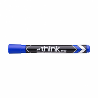 Маркер перманентный Deli «Think», пулевидный наконечник 1,5 мм, синий