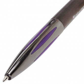 Ручка шариковая автоматическая BRAUBERG "Stripe", СИНЯЯ, корпус ассорти, узел 0,7 мм, линия письма 0,35 мм