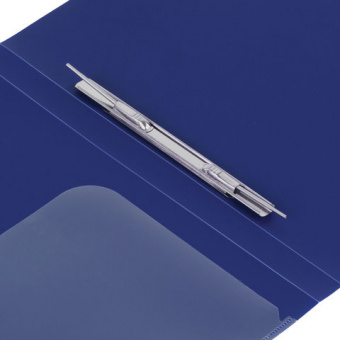 Папка с металлическим скоросшивателем и внутренним карманом BRAUBERG "Диагональ", темно-синяя, до 100 листов, 0,6 мм
