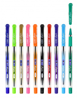 Набор шариковых ручек LINC GLYCER, 0,7 мм, 10 цветов ассорти, резиновый грип