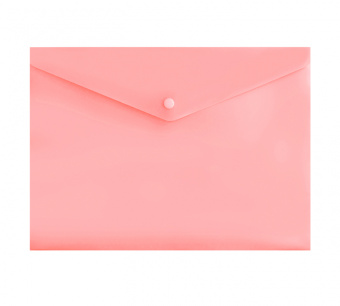 Папка-конверт на кнопке А4 180мкм (330х238мм), непрозрачная, пастельный розовый