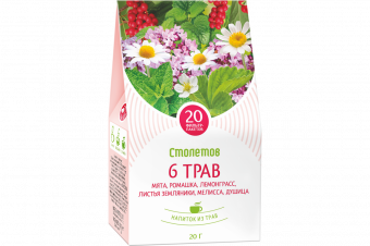 Напиток чайный ТМ Столетов "6 трав", 20пак 