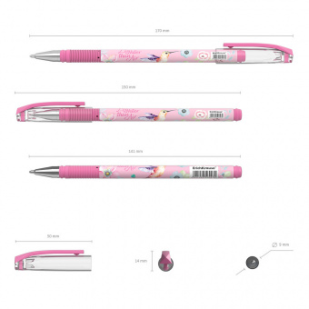 Ручка шариковая ErichKrause ColorTouch Stick Colibri узел 0.7, линия письма 0,35,  цвет чернил синий