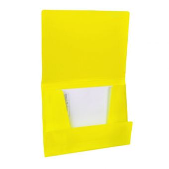 Папка на резинках BRAUBERG "Neon", неоновая, желтая, до 300 листов
