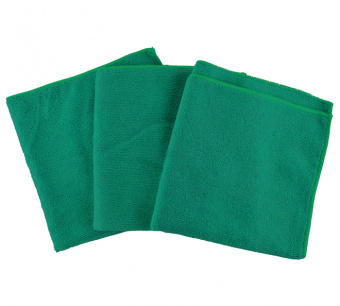 Салфетки для уборки, 25 × 25 см, 3шт., микрофибра, зеленые