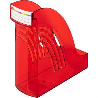 Лоток вертикальный для бумаг Attache"Яркий офис", ширина 95 мм, тонированный, красный