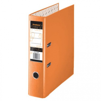 Папка-регистратор А4 75мм ПВХ оранжевый Tiralana Flax Vinil с металлическим уголком