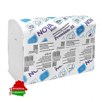 Полотенца бумажные однослойные V-укладка "NOWA VETA PREMIUM 35" 200 листов, 100% целлюлоза