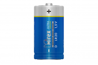 Батарейка щелочная Mirex LR20/D 1,5V 2шт (2/12/96) shrink