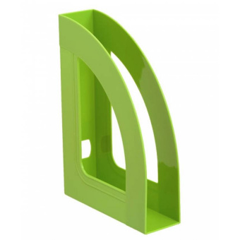Лоток вертикальный для бумаг СТАММ "РЕСПЕКТ KIWI", ширина 70 мм, пластик, зеленый