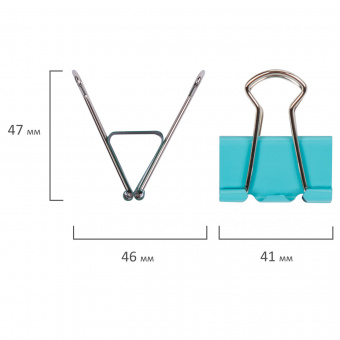 Зажимы 41мм КОМПЛЕКТ 12шт цветные для бумаг STAFF "Profit"