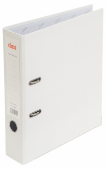 Папка-регистратор А4 75мм ПВХ белая с метал. уголком  Class (разборная)