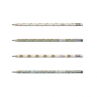 Чернографитный карандаш деревянный ErichKrause Natural Life, трехгранный, с ластиком, HB