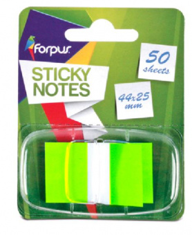 Закладки-флажки самоклеящиеся, пластиковые, 25 × 44 мм, 50 шт., зеленые