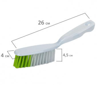 Совок для мусора КОМПЛЕКТ+ щетка сметка, пластиковые, резиновая кромка, бело-зеленый, ЛЮБАША