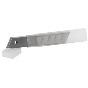 Лезвия для канцелярского ножа, комплект 10 шт., 9 мм, в пластиковом пенале
