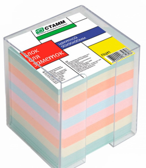 Блок для записей непроклеенный СТАММ, куб 9 × 9 × 9 см, цветной, в боксе