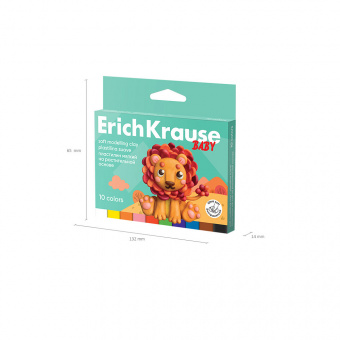 Пластилин мягкий ErichKrause Baby на растительной основе с Алоэ Вера 10 цветов, 150 г