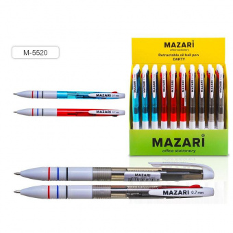 Ручка шариковая автоматическая масляная MAZARI «Darty», 0,7 мм, 3 цвета