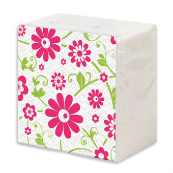 Бумажные салфетки «Семья и Комфорт», 24 × 24 см, 100 шт., цветок