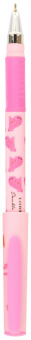 Ручка масляная LOREX HAPPYBARA Double Soft синяя 0,7 мм, с дизайном круглый корпус, покрытие ultra-soft touch, грип, игольчатый наконечник