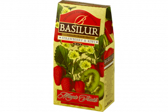 Чай черный "Basilur" Волшебные фрукты карт. 100г.*12 Клубника и Киви байх, цейл.аром