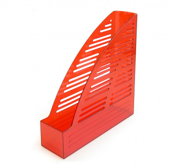 Лоток вертикальный для бумаг Юниопт «65», ширина 65 мм, тонированный, красный